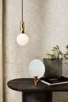 Kyoto Pendant light Brass with white glass