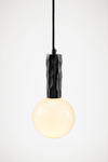 Kyoto Pendant light Black with white glass