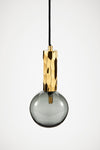 Kyoto Pendant light Brass with smoked glass
