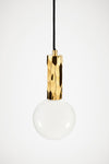 Kyoto Pendant light Brass with white glass