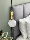 Kyoto Pendant light Brass with white glass