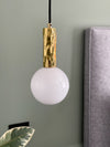 Kyoto 3 Drop Pendant light Brass with white glass