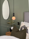 Kyoto Pendant light Black with white glass