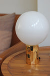 Kyoto Table lamp Brass with white glass