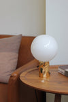 Kyoto Table lamp Brass with white glass