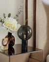 Kyoto Table lamp Black with smoked glass