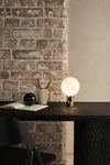 Kyoto Table lamp Brass with white glass