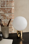 Kyoto Table lamp Brass with white glass