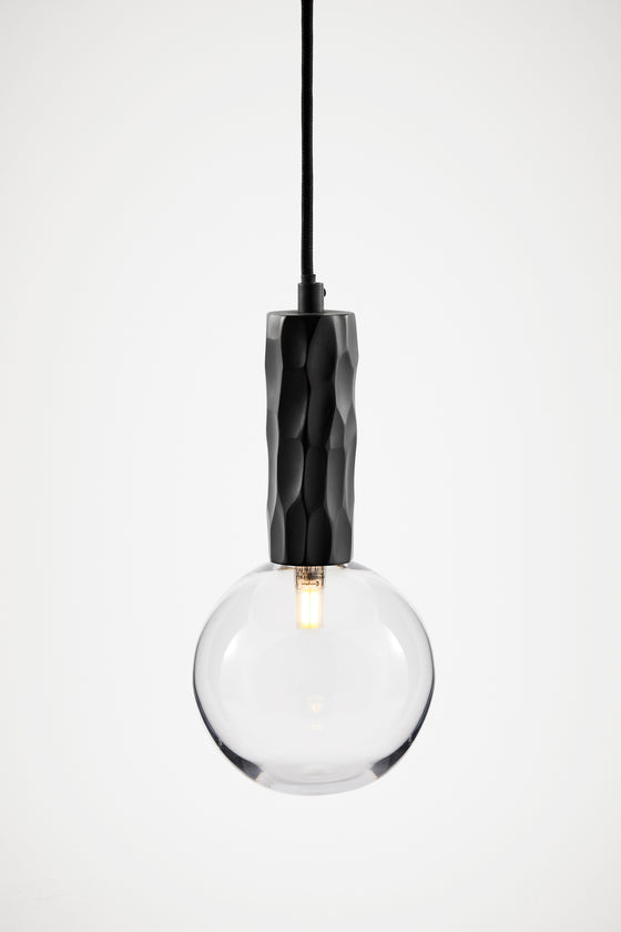 Kyoto Pendant light Black with clear glass