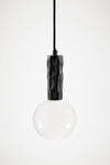 Kyoto Pendant light Black with white glass