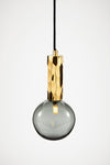 Kyoto Pendant light Brass with smoked glass