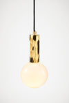 Kyoto Pendant light Brass with white glass