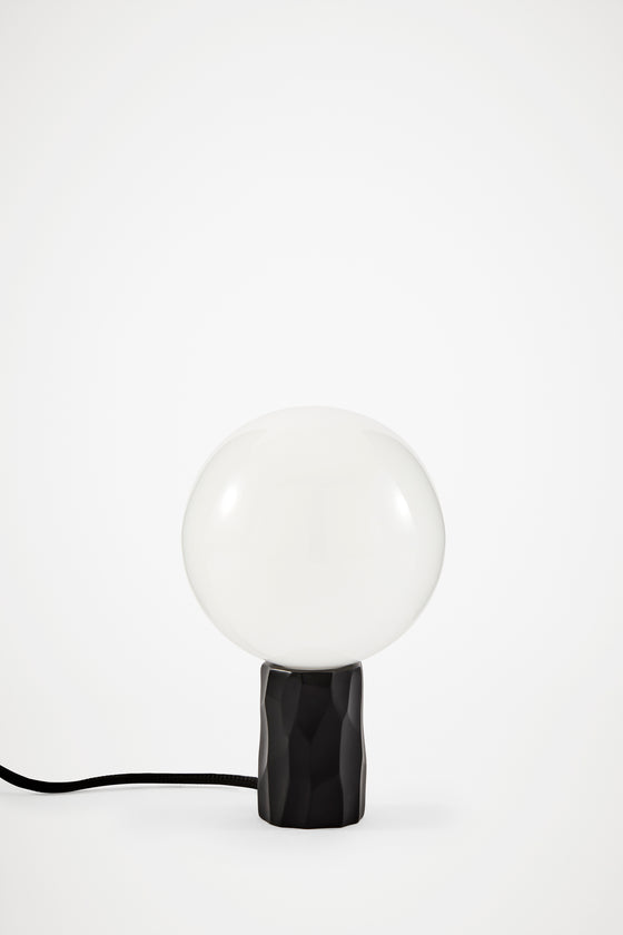 Kyoto Table lamp Black with white glass