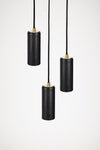 Oku 3 drop Pendant light charred